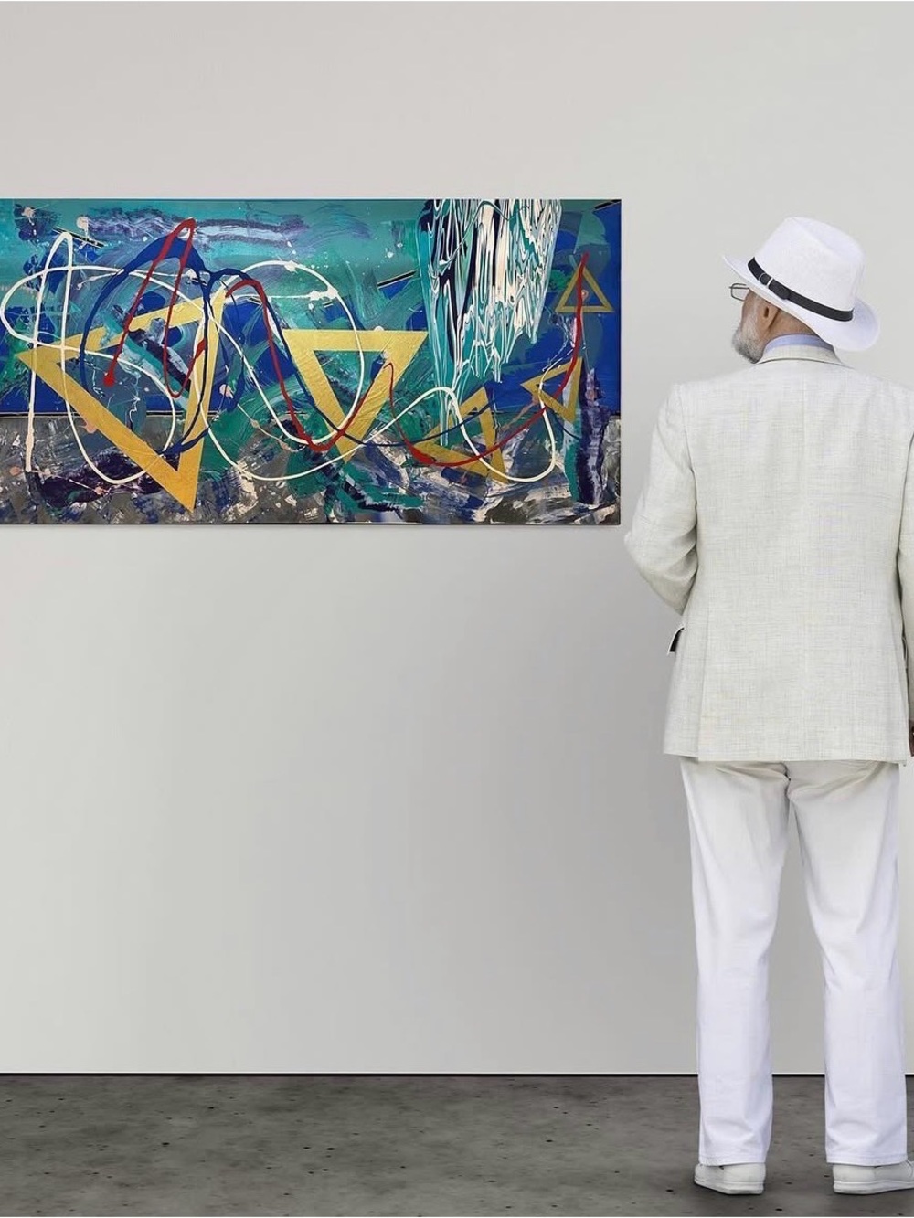 Abstract Geometric Teal & Gold Wall Art by Pandemic Abstract